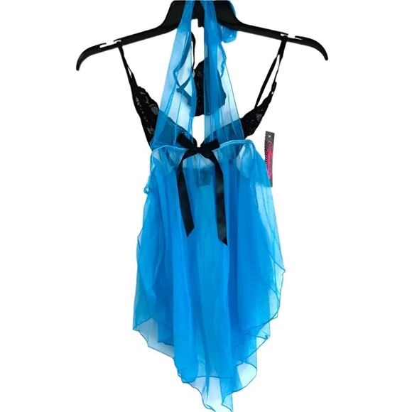 Fantasy Lingerie Lace Mesh Babydoll Set with Matching G-String - Size Medium - Picture 2 of 6